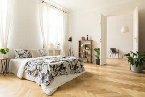 parquet wood floor | bedroom with parquet flooring