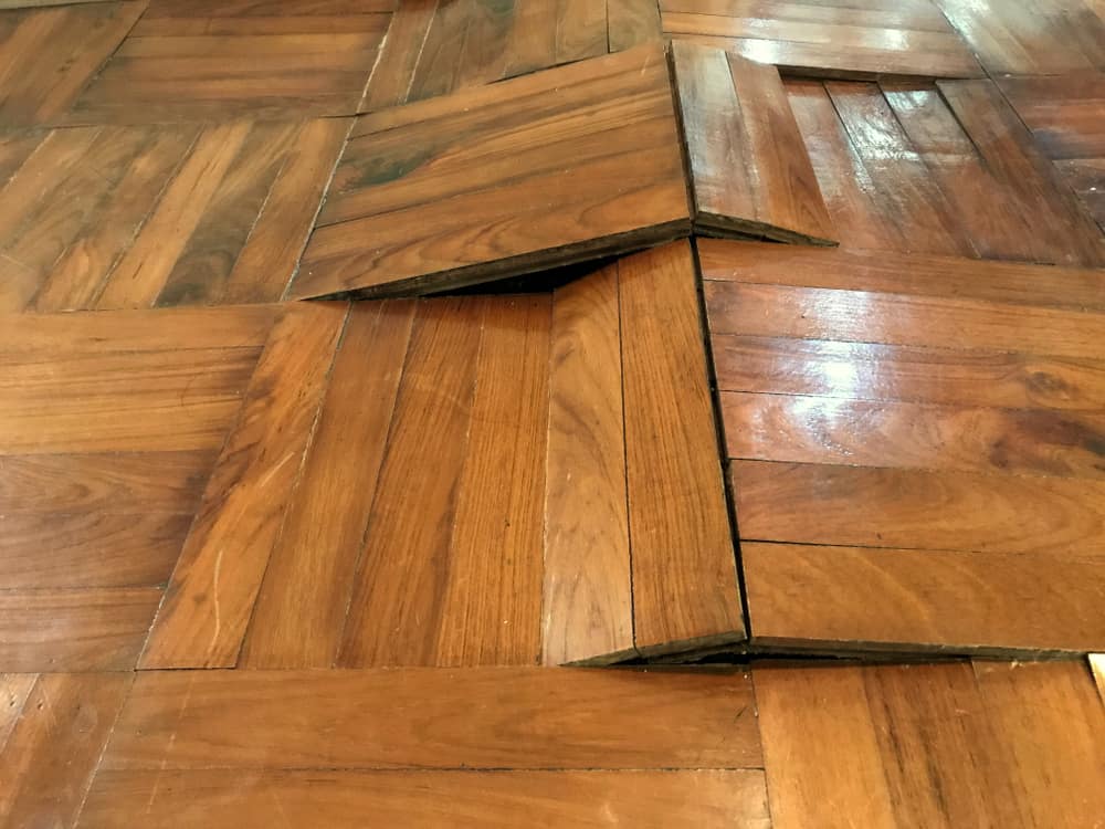 wood floor damage | raised wood
