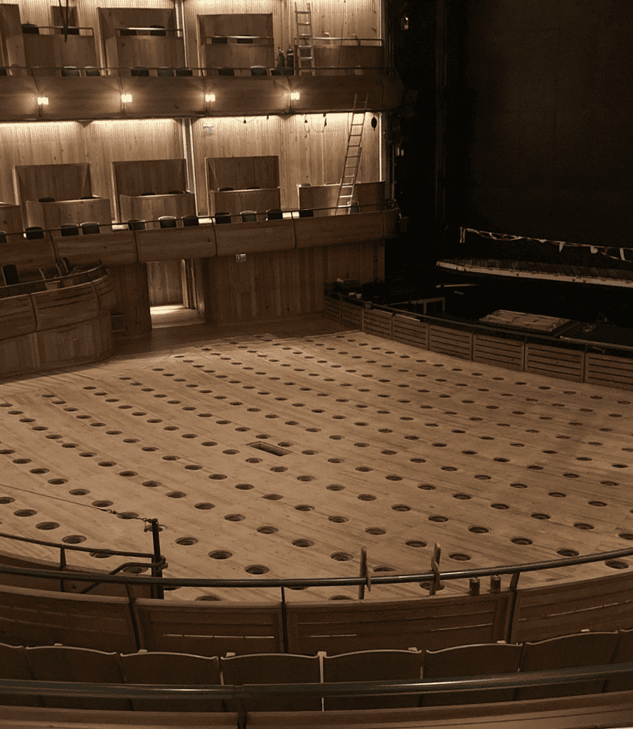 Glyndebourne opera | holes in the floor from removed chairs