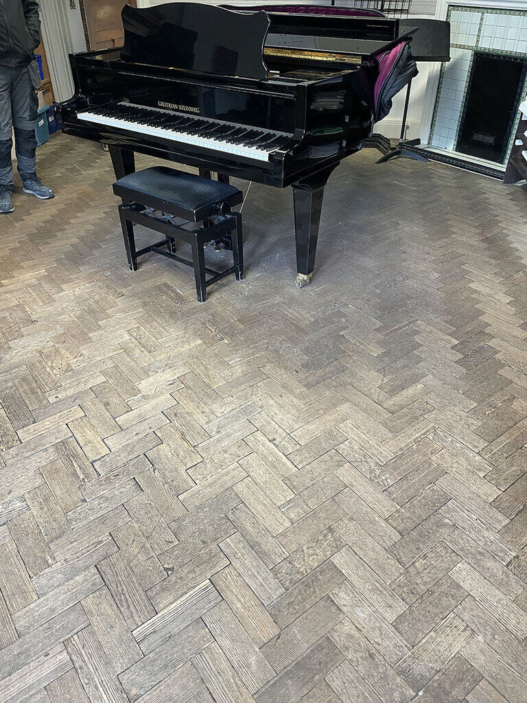 pine parquet flooring | floor in music room