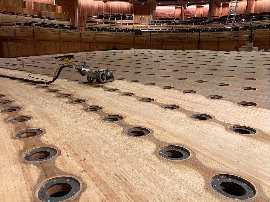 Is hardwood flooring sustainable | wood flooring being sanded
