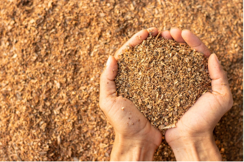 Linoleum Sustainable | handful of mixed natural materials