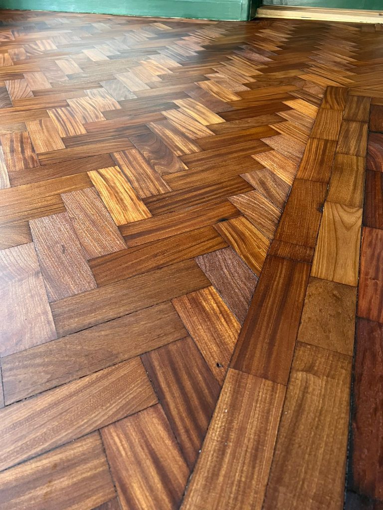 Wood Floor Restoration Sussex | newly restored parquet flooring