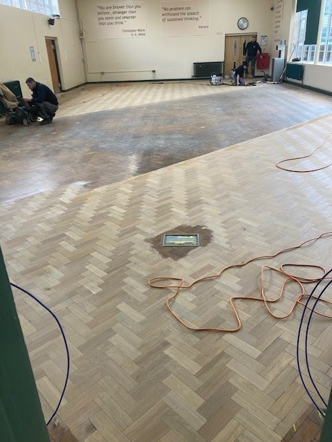 School Hall Floor Renovation | during Heathfield restoration